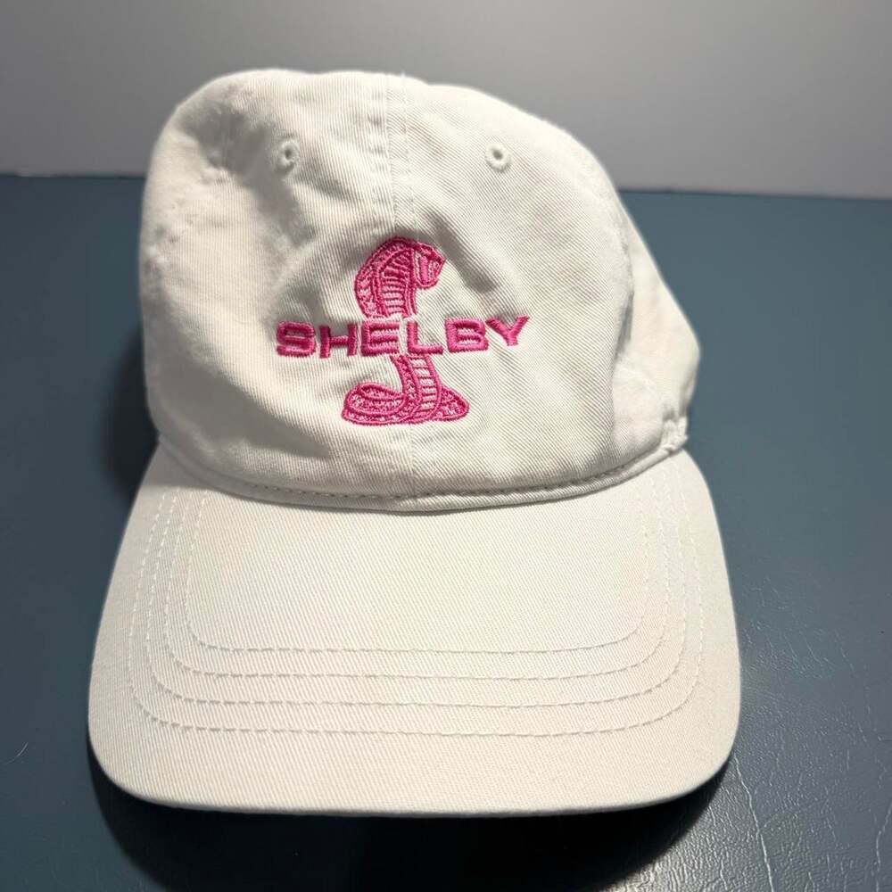 Shelby Cobra Cap America Dad Hat White Pink Adjustable Official Appare
